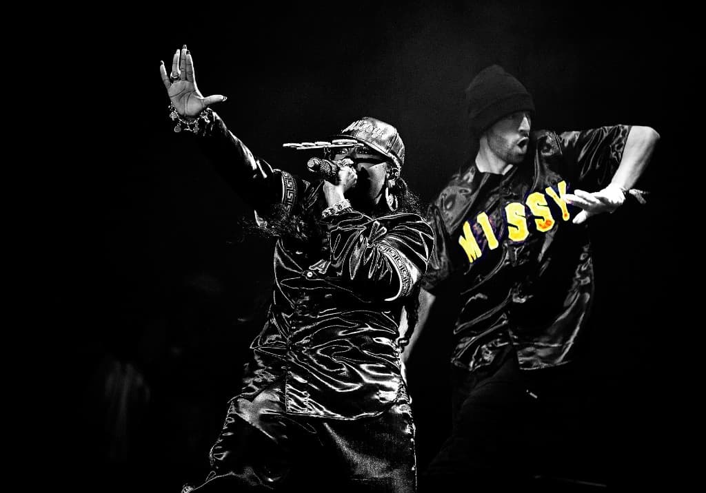 James Marino performing with Missy Elliott